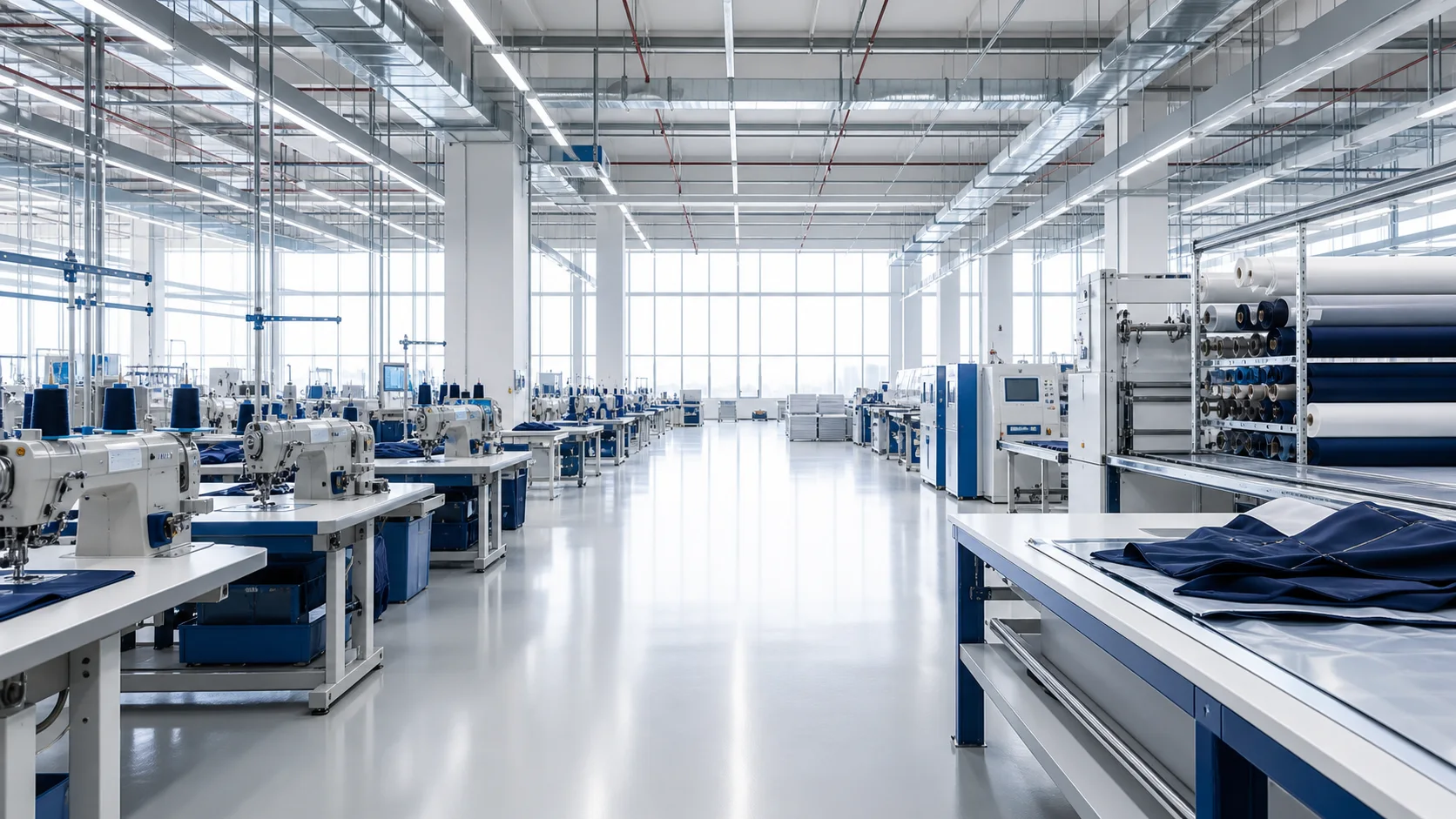 Technical sewing on the garment production line