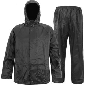 Adjustable Hood Hiking Rain Jacket