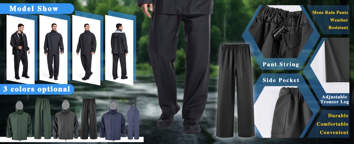 Multi-Pocket Weatherproof Rain Jacket detail