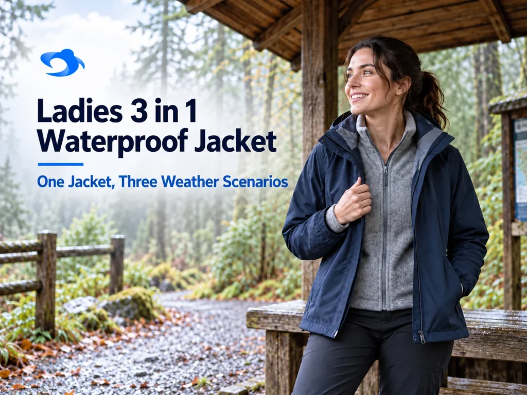 Illustrative outdoor cover for Ladies 3 in 1 Waterproof Jacket