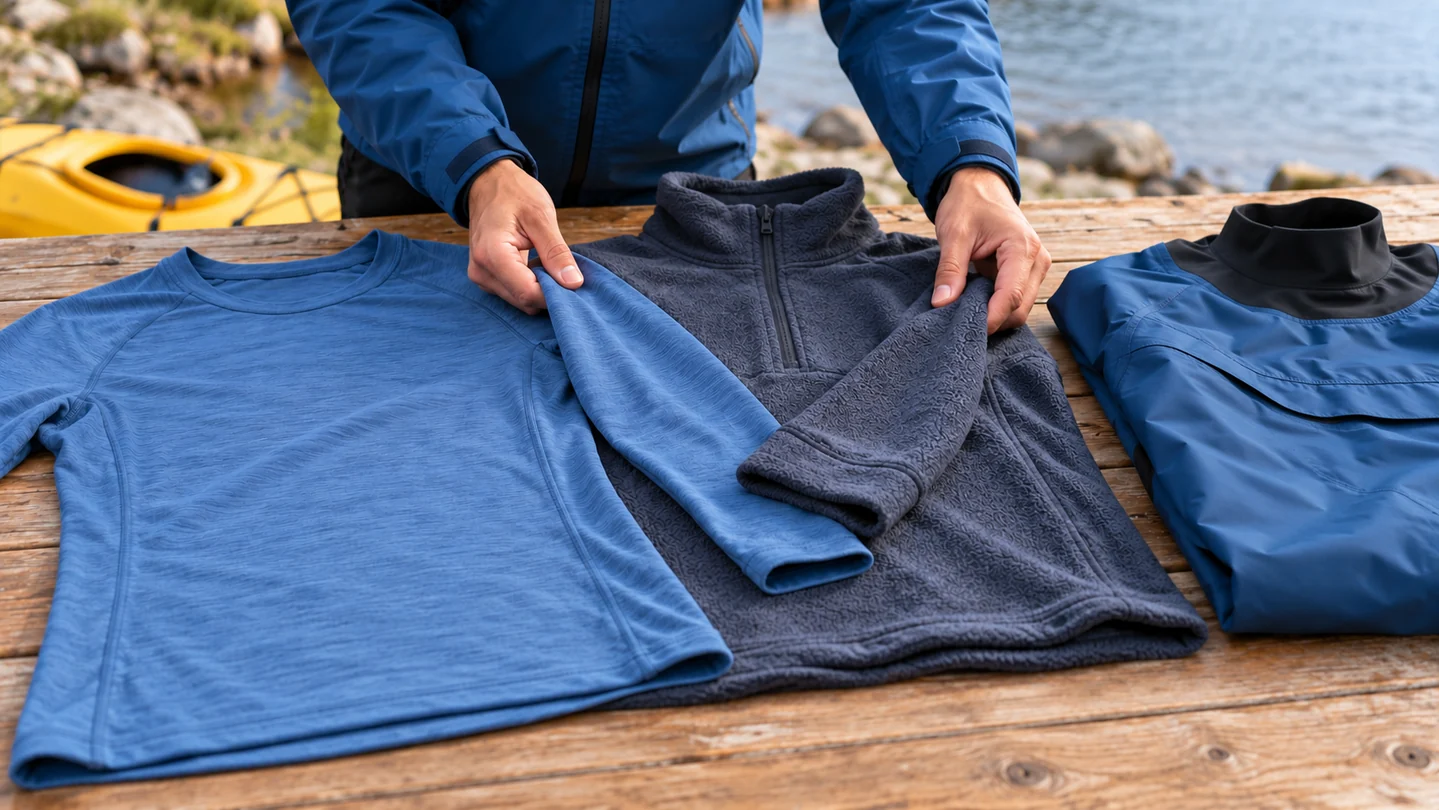 Choose underlayers by moisture management, bulk and planned exposure.