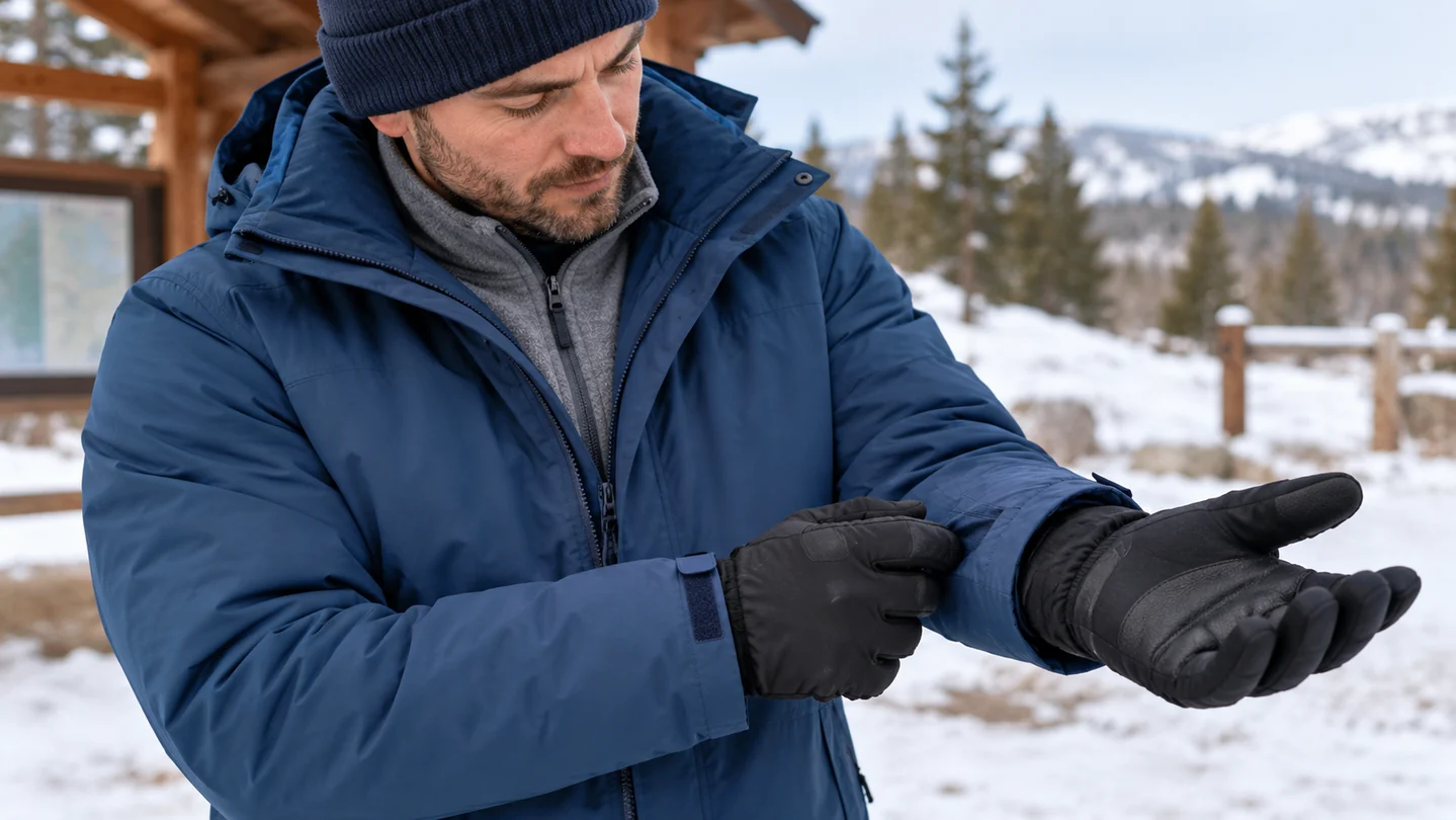 Cold-weather jackets must be checked at the cuff, glove and layer interfaces.