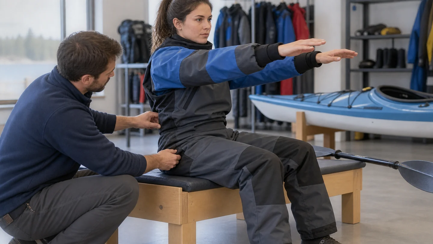 Layer allowance must preserve seated movement without pulling across the torso.